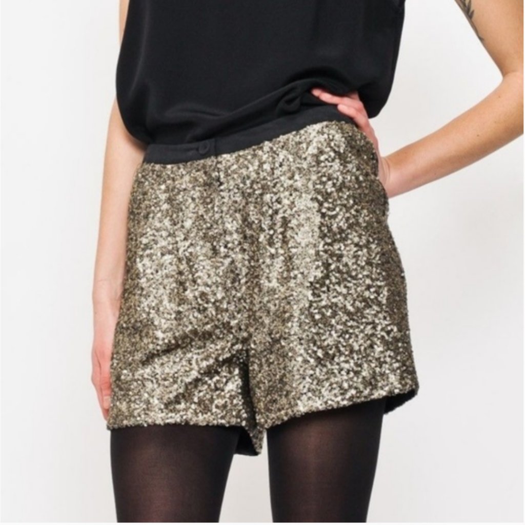 Black/Silver Sequin Shorts